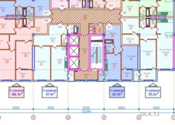 6 комнатная квартира, 16 этаж, 56 м²