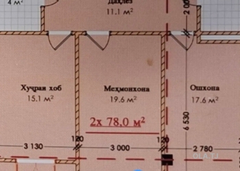 2 комнатная квартира, 13 этаж, 78 м²