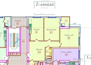 2 комнатная квартира, 13 этаж, 93 м²