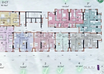4 комнатная квартира, 4, 124 м²