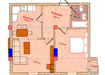 2 комнатная квартира, 11 этаж, 64 м²