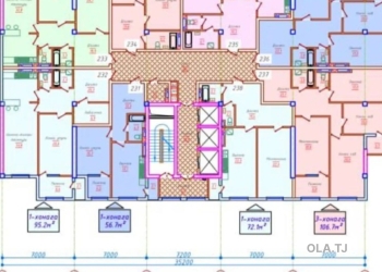 6 комнатная квартира, 16 этаж, 56 м²