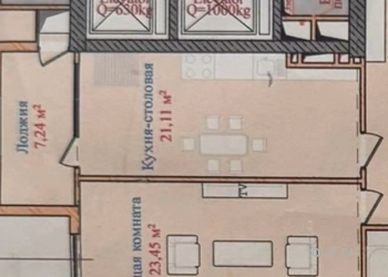 1 комнатная квартира, 13 этаж, 78 м²
