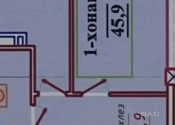 1 комнатная квартира, 8 этаж, 46 м²
