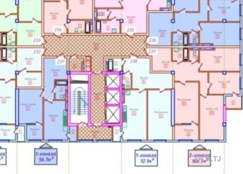 2 комнатная квартира, 17 этаж, 72 м²