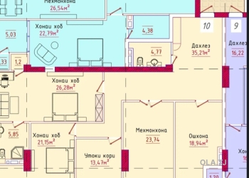 4 комнатная квартира, 14, 152 м²