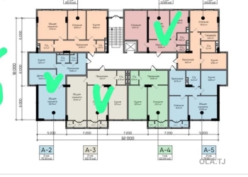 2 комнатная квартира, 6 этаж, 76 м²