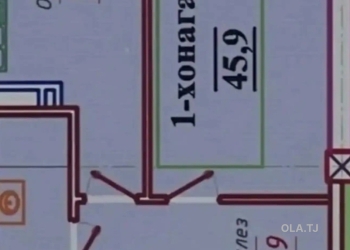 1 комнатная квартира, 8 этаж, 46 м²