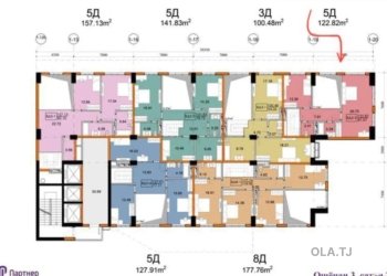 5 комнатная квартира, 3 этаж, 148 м²
