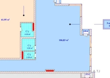 3 комнатная квартира, 9 этаж, 117 м²
