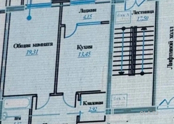 1 комнатная квартира, 14 этаж, 61 м²