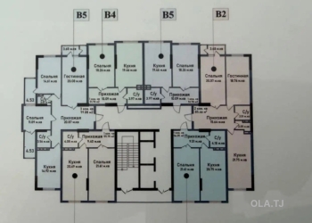 1 комнатная квартира, 6 этаж, 52 м²
