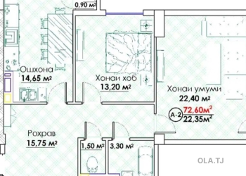 3 комнатная квартира, 15 этаж, 101 м²