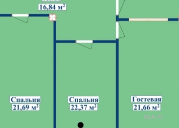 4 комнатная квартира, 10, 107 м²