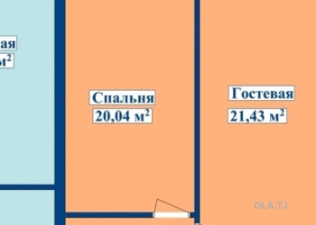 2 комнатная квартира, 16 этаж, 75 м²