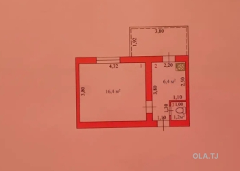 1 комнатная квартира, 1 этаж, 24 м²