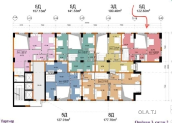 5 комнатная квартира, 3 этаж, 137 м²