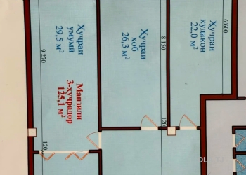 1 комнатная квартира, 10 этаж, 125 м²
