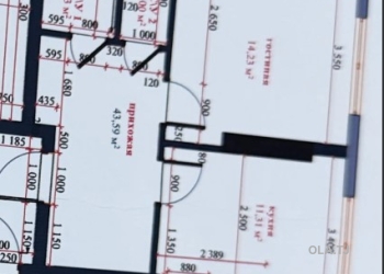 1 комнатная квартира, 12 этаж, 44 м²