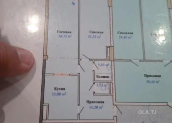 2 комнатная квартира, 13 этаж, 130 м²