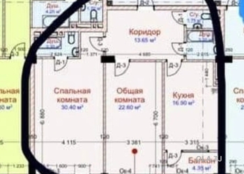 2 комнатная квартира, 18 этаж, 103 м²