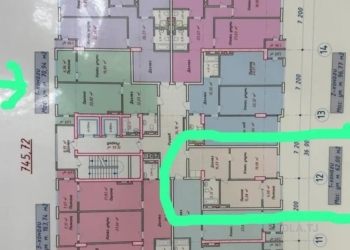 1 комнатная квартира, 7 этаж, 87 м²