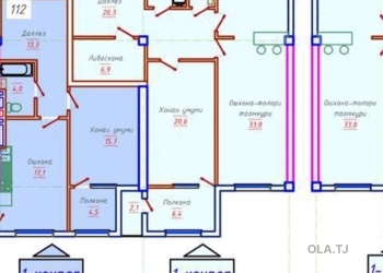 1 комнатная квартира, 17 этаж, 95 м²