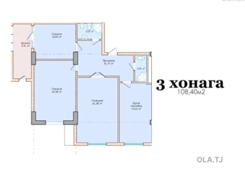 3 комнатная квартира, 16 этаж, 108 м²